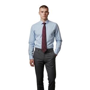 Tommy Hilfiger Men's Tie Burgundy Stripe 100% Italian Silk Classic